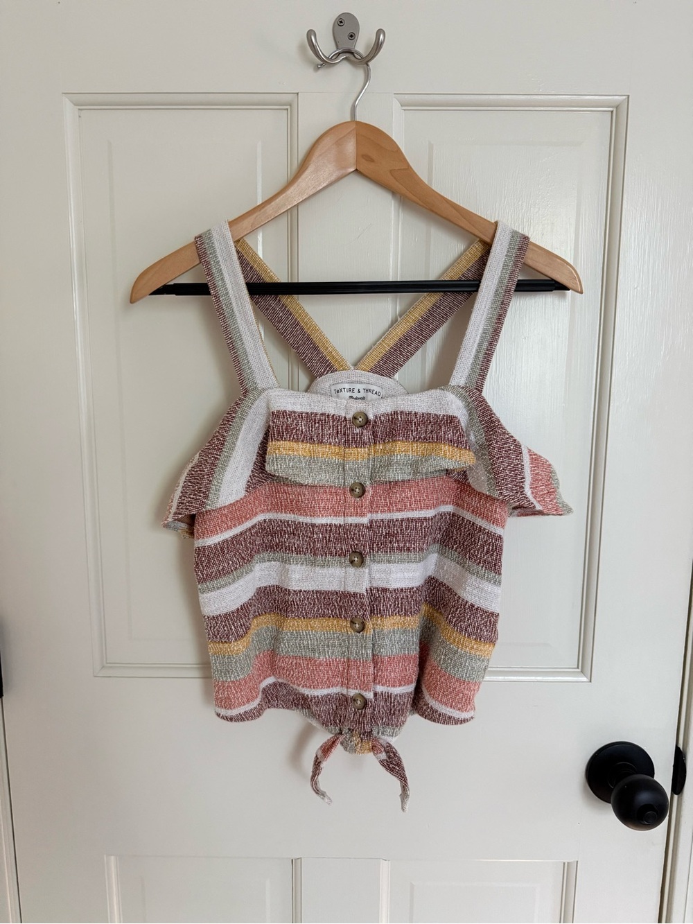 Madewell Striped Button Front |Tie-Hem Tank Top
